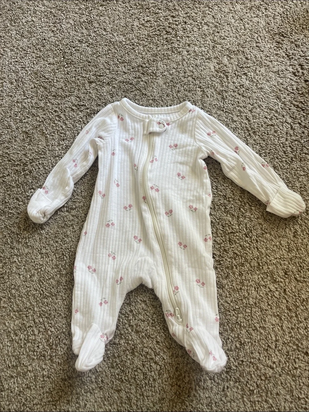 Ribbed Newborn Footed Sleeper Set